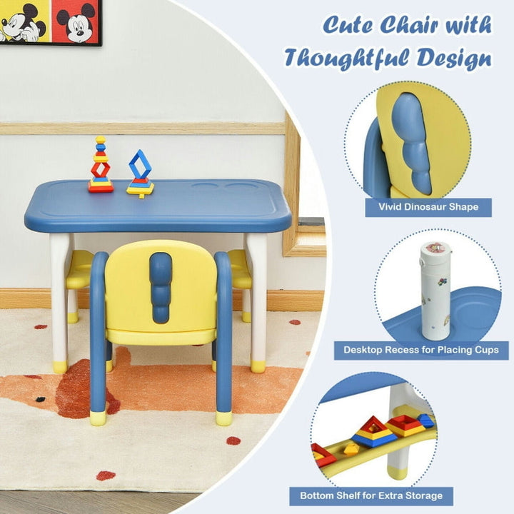 Hommoo Kids Activity Table and Chair Set with Montessori Toys for Preschool and Kindergarten-Blue Image 4