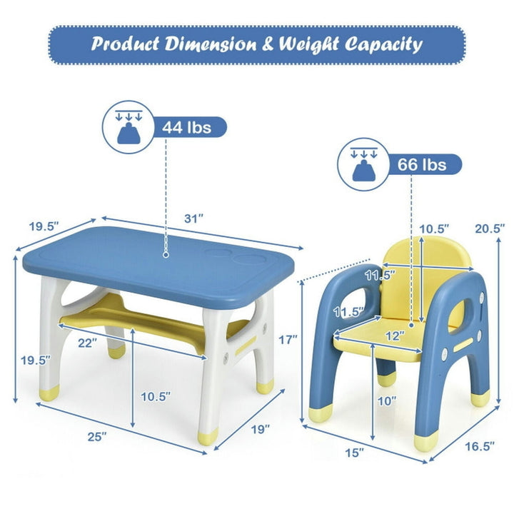 Hommoo Kids Activity Table and Chair Set with Montessori Toys for Preschool and Kindergarten-Blue Image 6