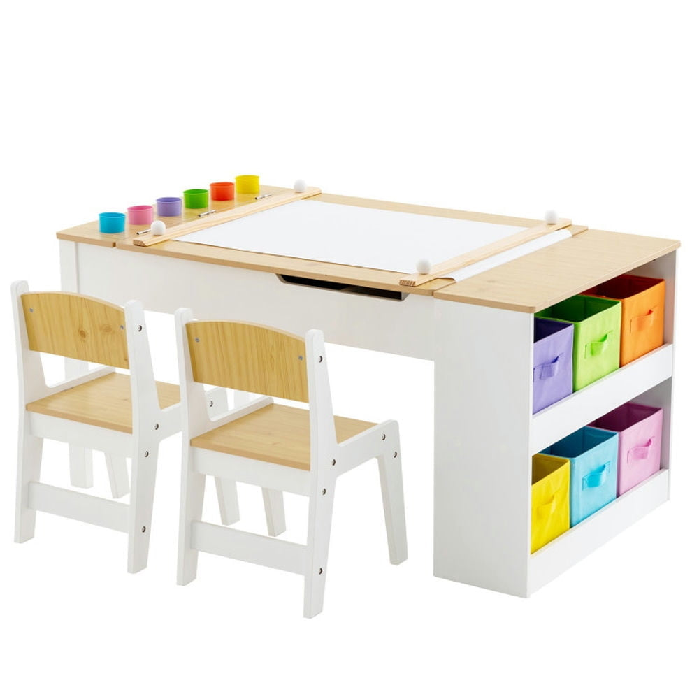 Hommoo Children Art Activity Table and Drawing Table-Natural Small Folding Table for Arts and Crafts Snack Time Image 1