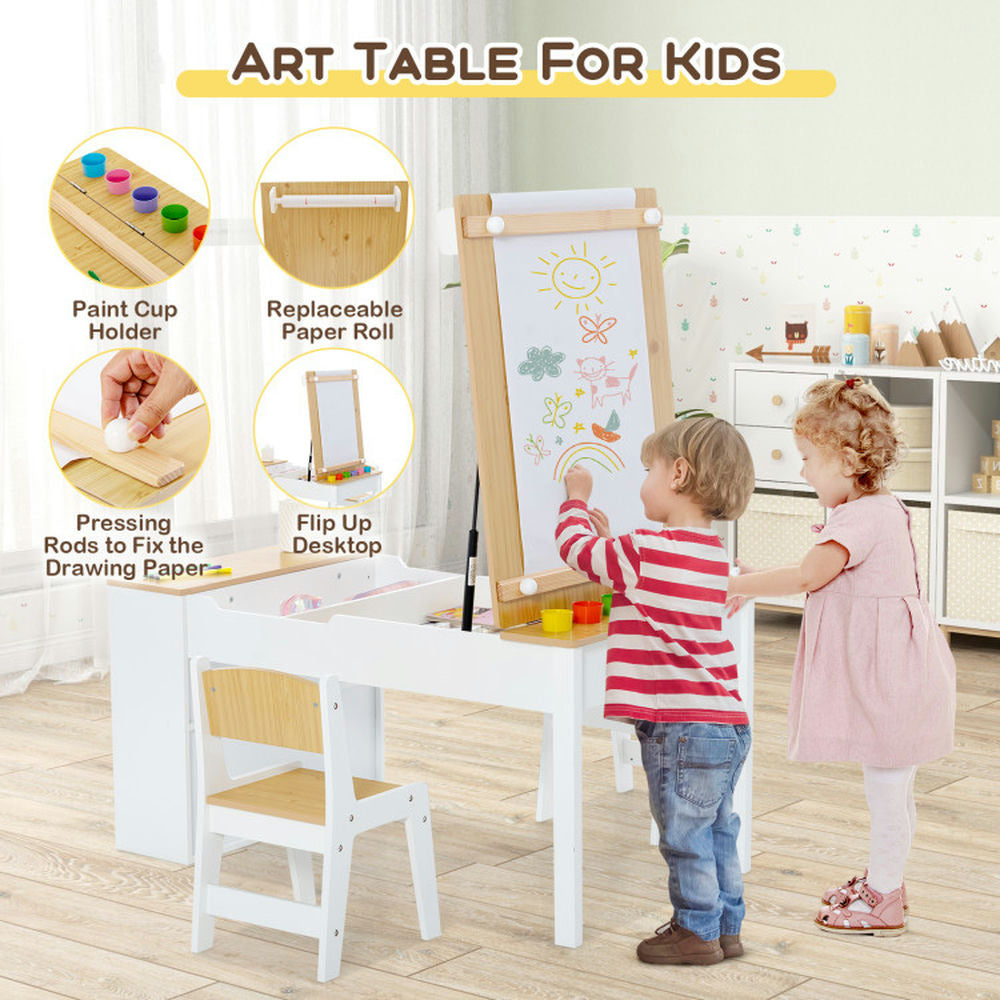 Hommoo Children Art Activity Table and Drawing Table-Natural Small Folding Table for Arts and Crafts Snack Time Image 6