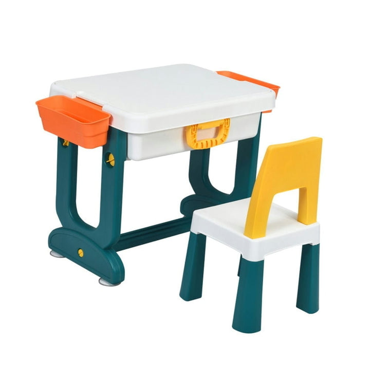 Hommoo 5-in-1 Kids Activity Table Set Small Folding Table for Arts and Crafts Snack Time Homeschooling Homework Image 1