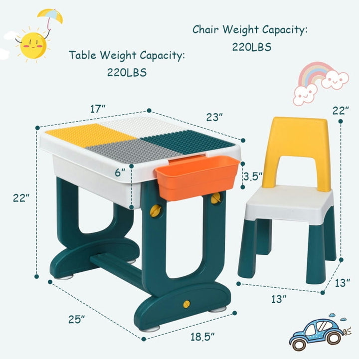 Hommoo 5-in-1 Kids Activity Table Set Small Folding Table for Arts and Crafts Snack Time Homeschooling Homework Image 6