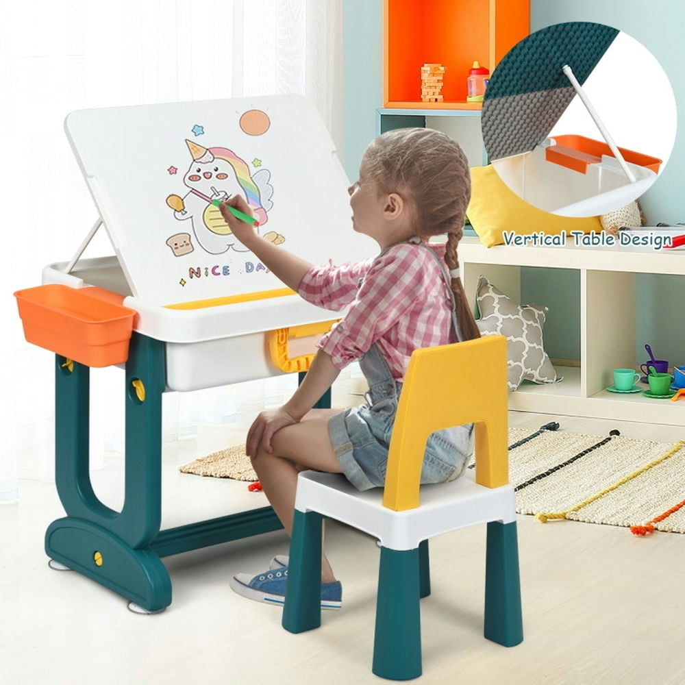 Hommoo 5-in-1 Kids Activity Table Set Small Folding Table for Arts and Crafts Snack Time Homeschooling Homework Image 7