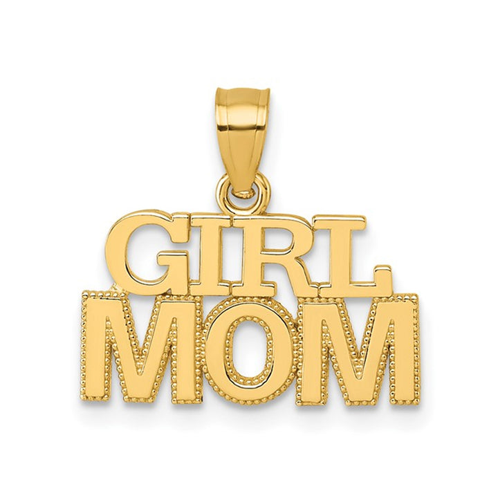 14K Yellow Gold GIRL MOM Charm Pendant (NO CHAIN) Image 1