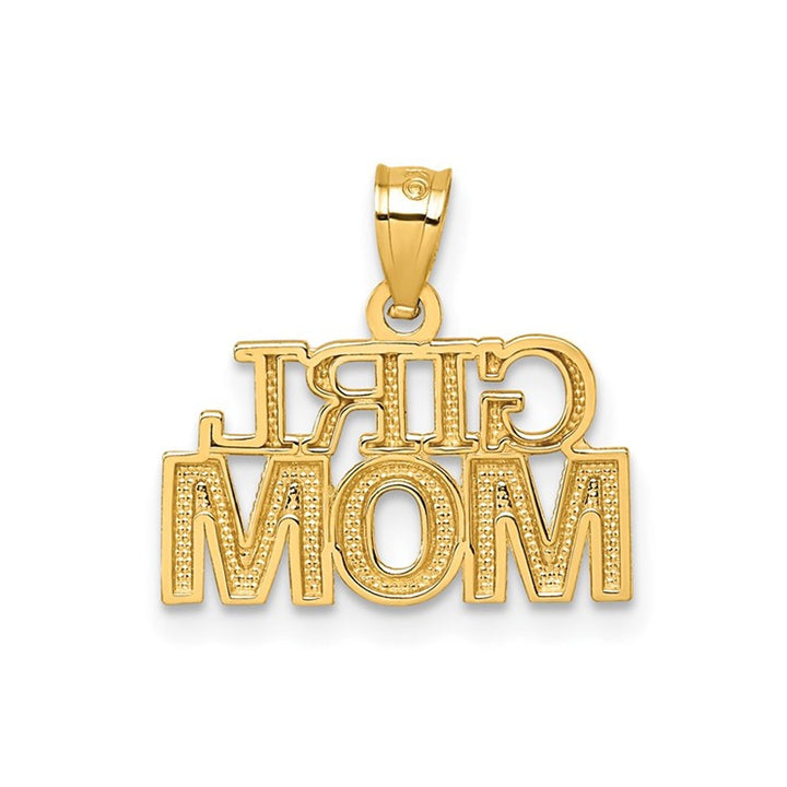 14K Yellow Gold GIRL MOM Charm Pendant (NO CHAIN) Image 4