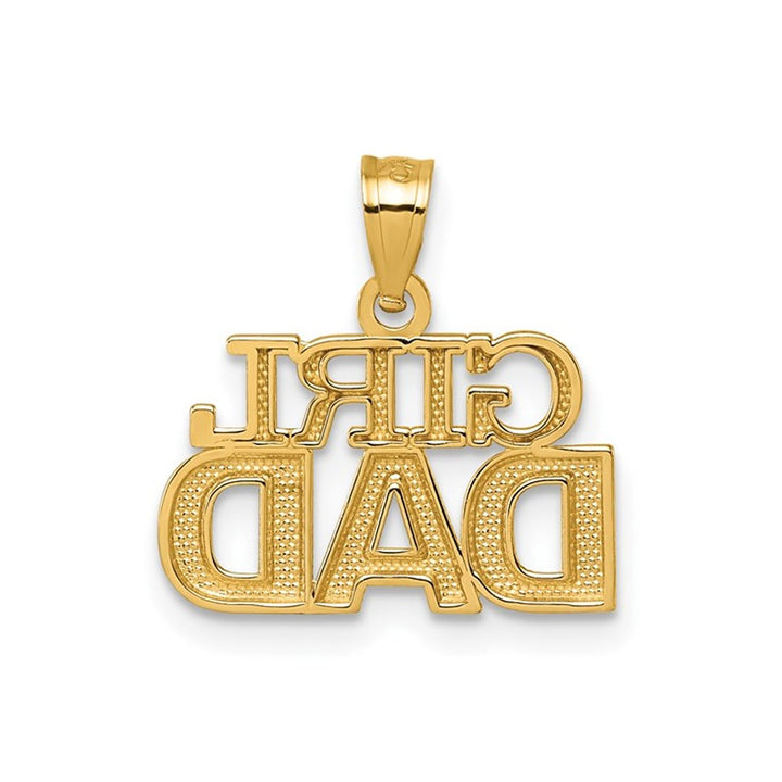 14K Yellow Gold GIRL DAD Charm Pendant (NO CHAIN) Image 3