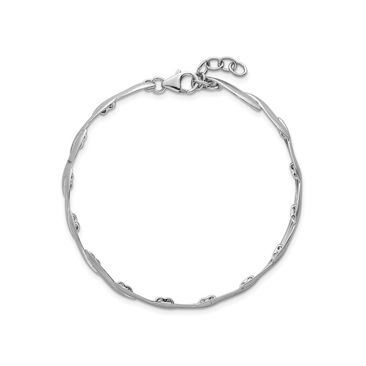 Sterling Silver Brushed Link Bracelet 7 Inches Image 4