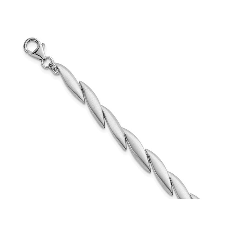 Sterling Silver Brushed Link Bracelet 7 Inches Image 4