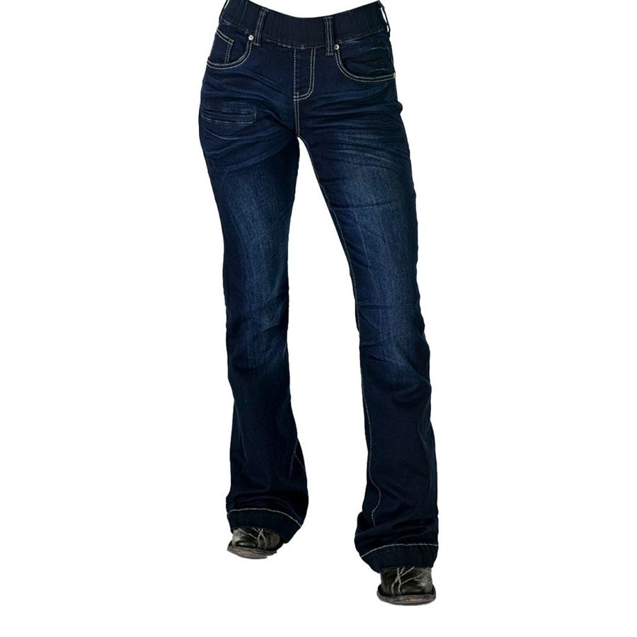 Cowgirl Tuff Western Jeans Womens DFMI Trouser Dark Wash PULDTR Image 1