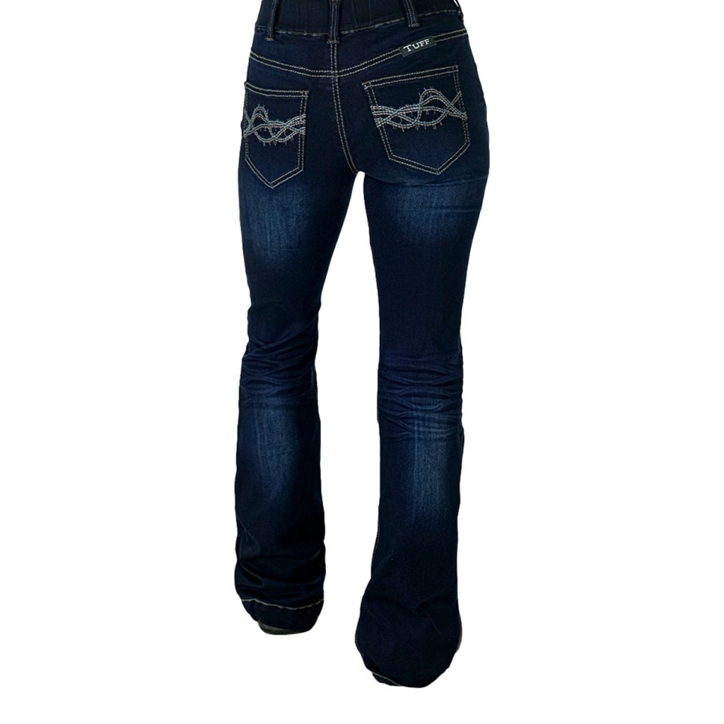 Cowgirl Tuff Western Jeans Womens DFMI Trouser Dark Wash PULDTR Image 4