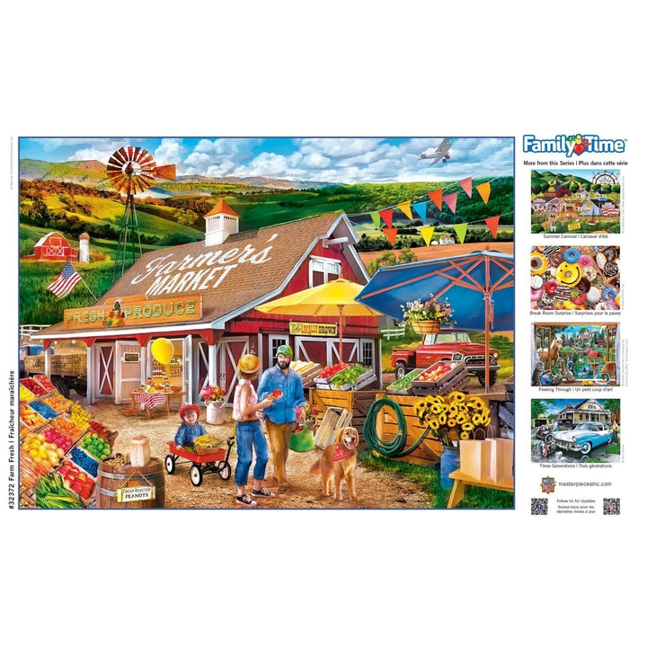 Family Time Farm Fresh 400 Piece Jigsaw Puzzle Local Farmers Market Scene Image 4