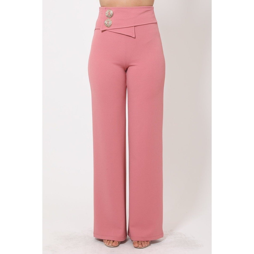 Oversized Button Front Detail Pants Image 1