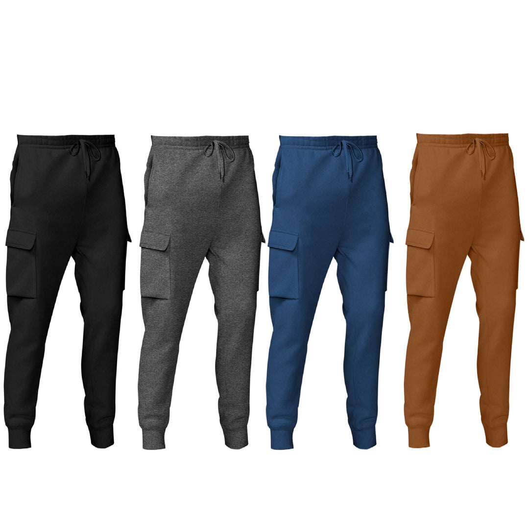 4-Piece Womens Winter Warm Comfy Fleece Cargo Jogger Pants Image 8