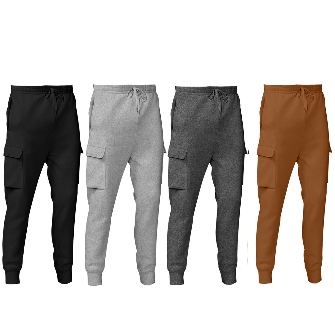 4-Piece Womens Winter Warm Comfy Fleece Cargo Jogger Pants Image 9