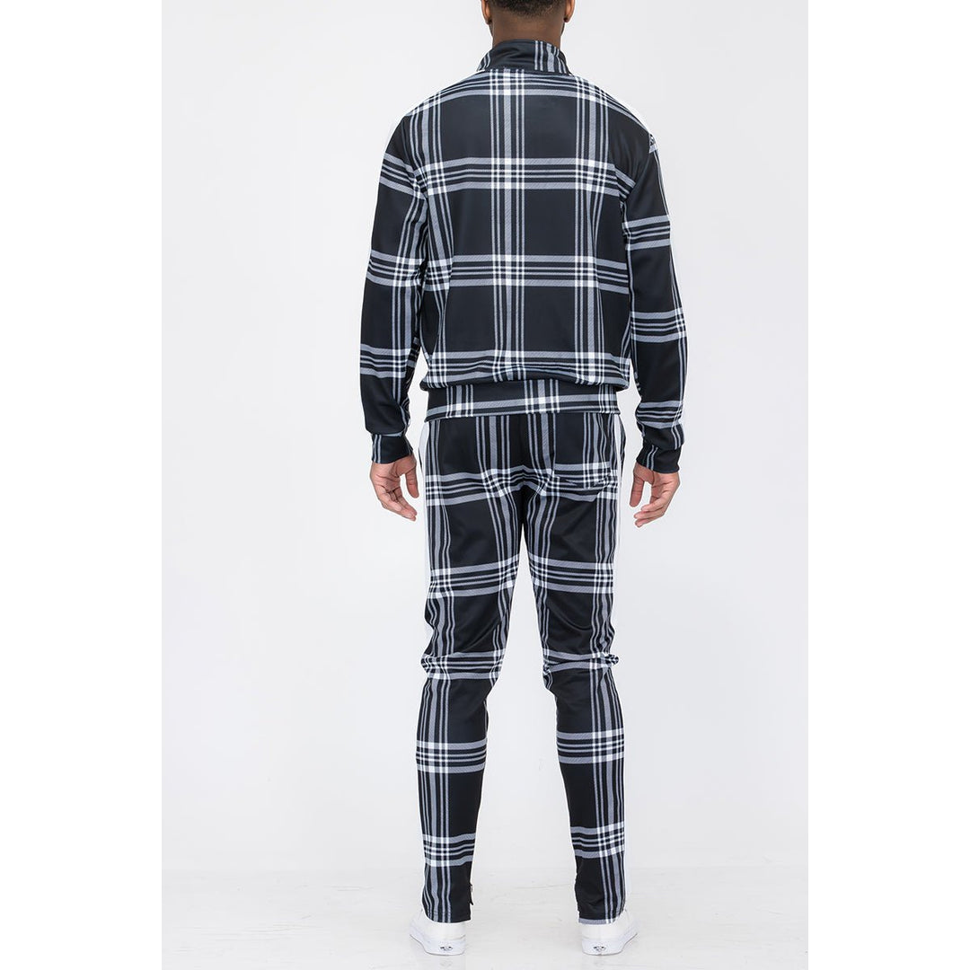 Plaid Track Jacket and Pant Set Image 4