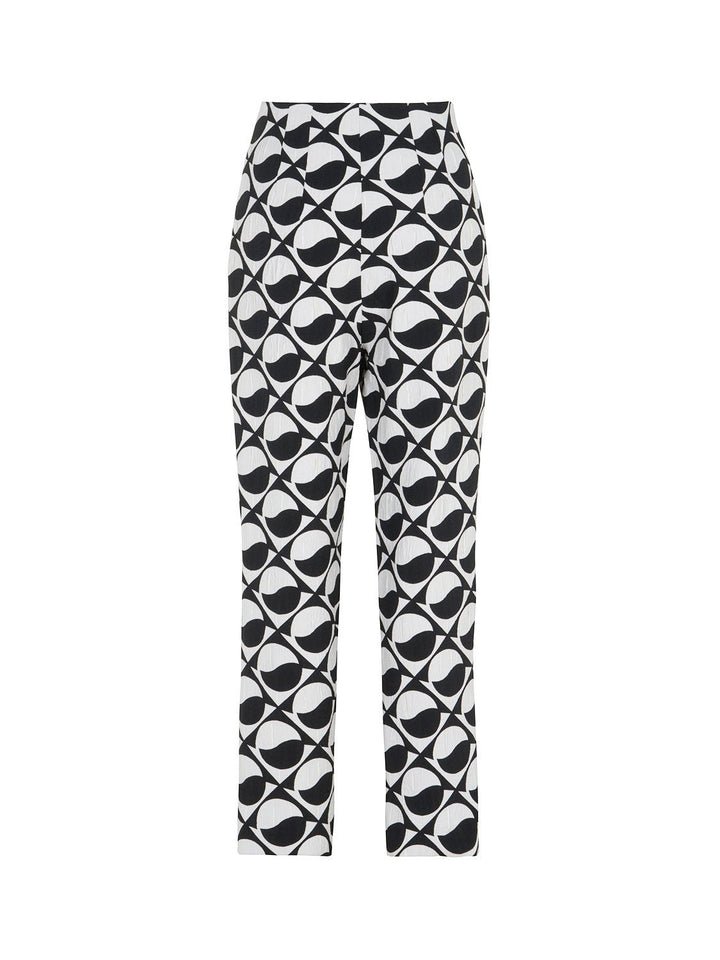 Printed High-Waisted Pants Image 7