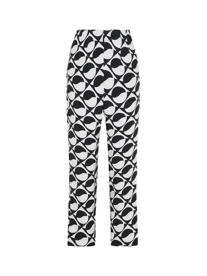 Printed High-Waisted Pants Image 8