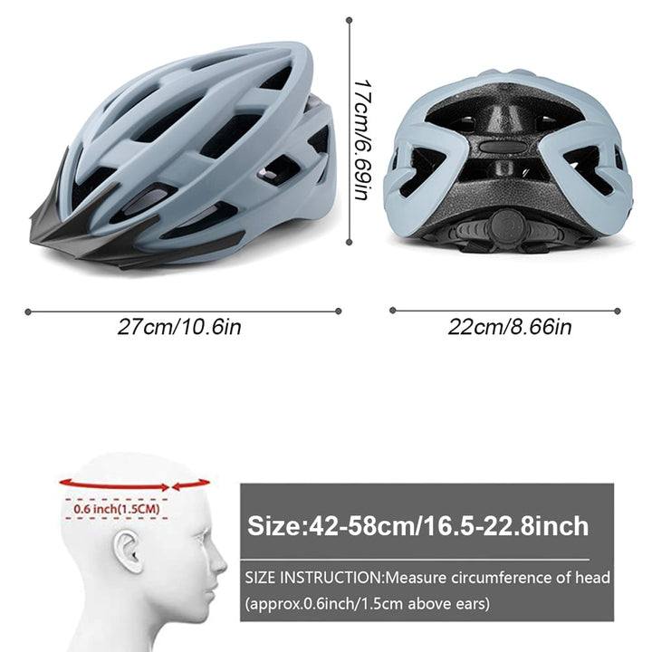 Bike Helmet for Adult Men Women with Suggested Fit 58-62cm Lightweight with Adjustable Side and Chin Strap Bike Image 4