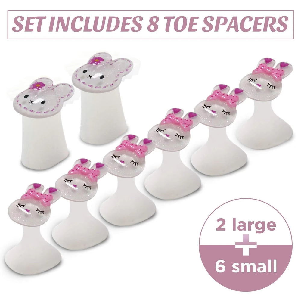 8PCS Toe Separators Set (Rabbits) for Nail Polish Pedicure Spacers Spreaders Stretchers Image 2