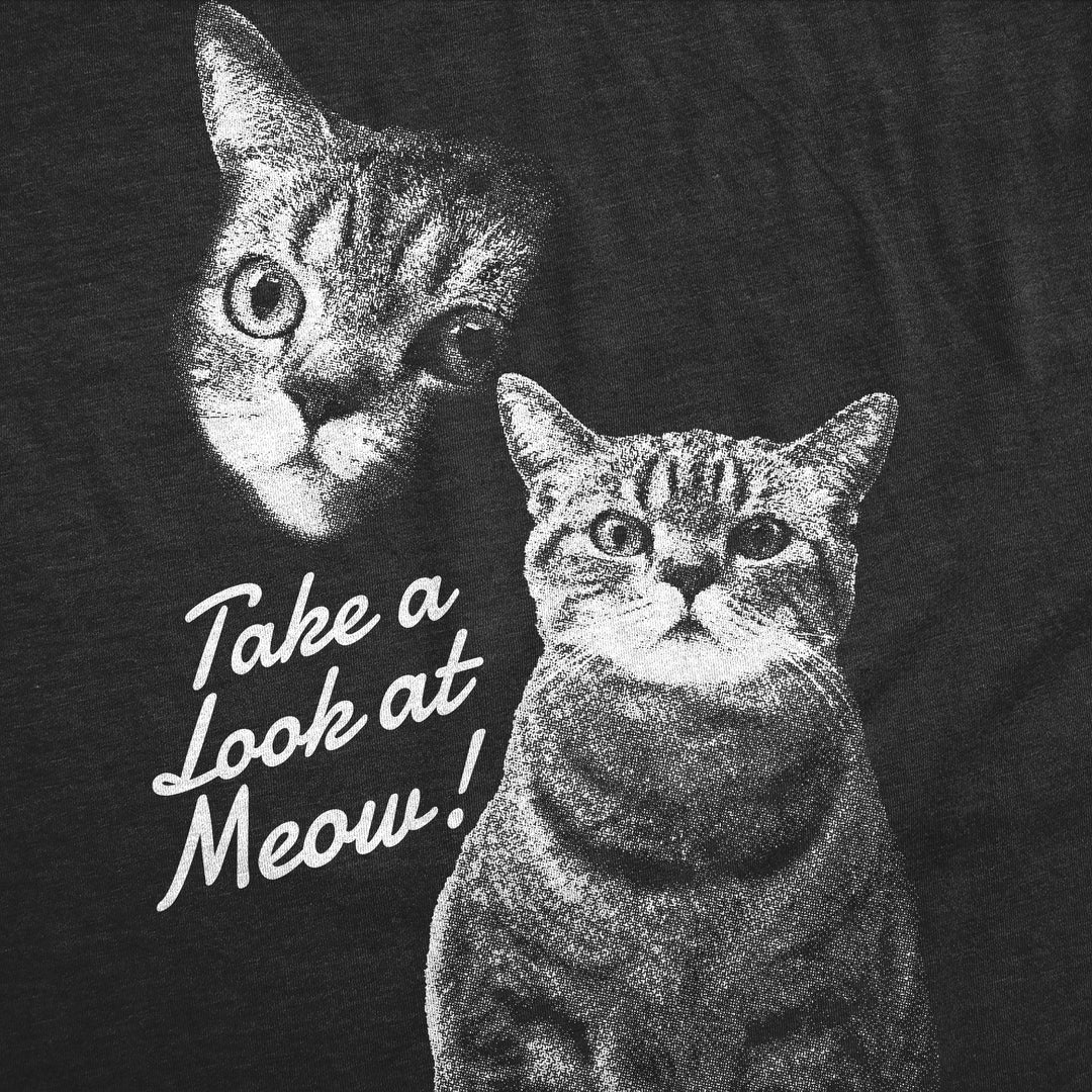 Womens Funny T Shirts Take A Loot At Meow Sarcastic Cat Graphic Novelty Tee For Ladies Image 2