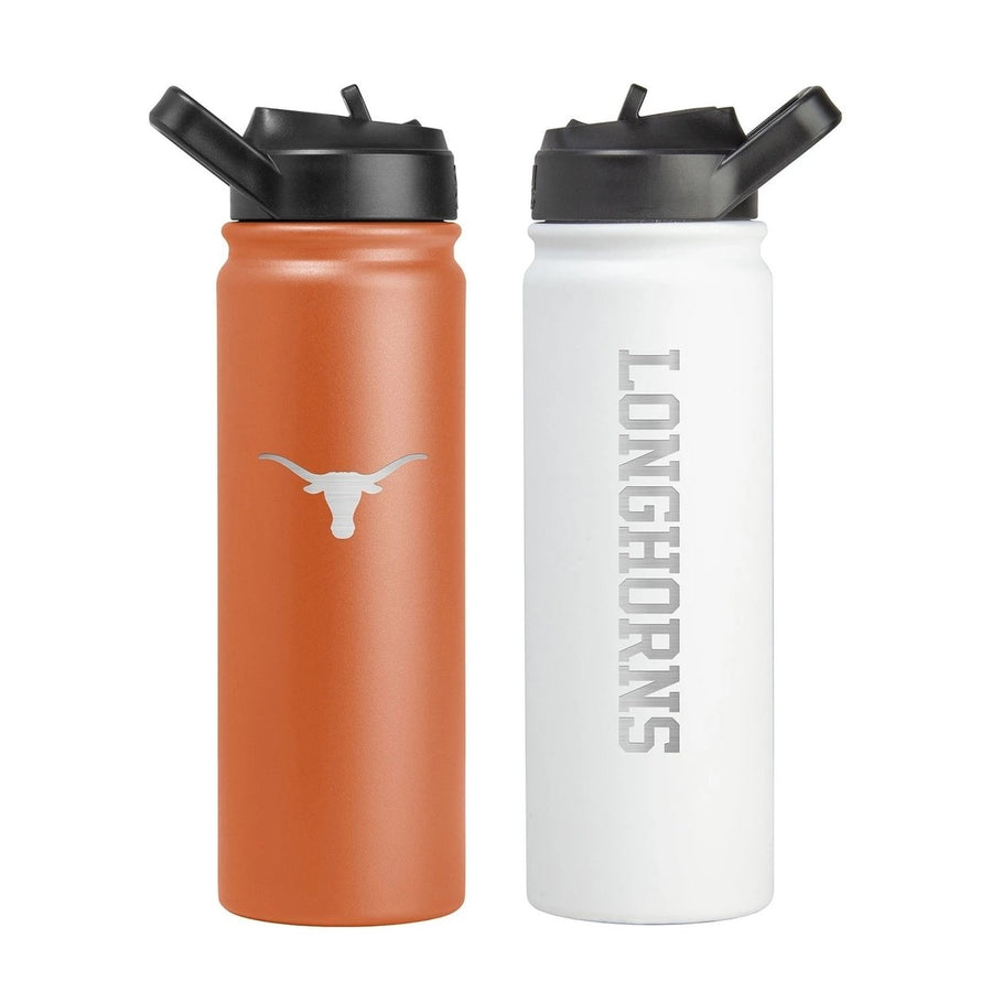 Texas Longhorns Stainless Steel Water Bottles 24 Ounce (Pack of 2) Image 1