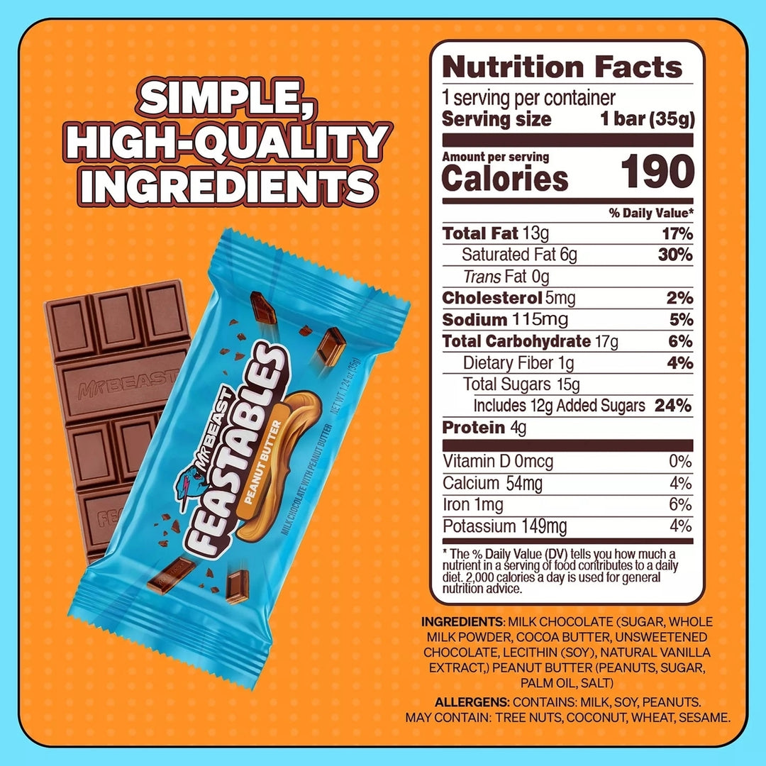 Feastables MrBeast Variety Pack Milk Chocolate Bars 1.24 Ounce (Pack of 24) Image 4