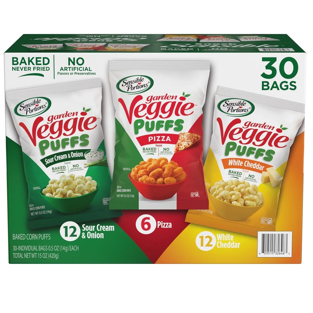 Sensible Portions Garden Veggie Puff Variety Pack 0.5 Ounce (Pack of 30) Image 1