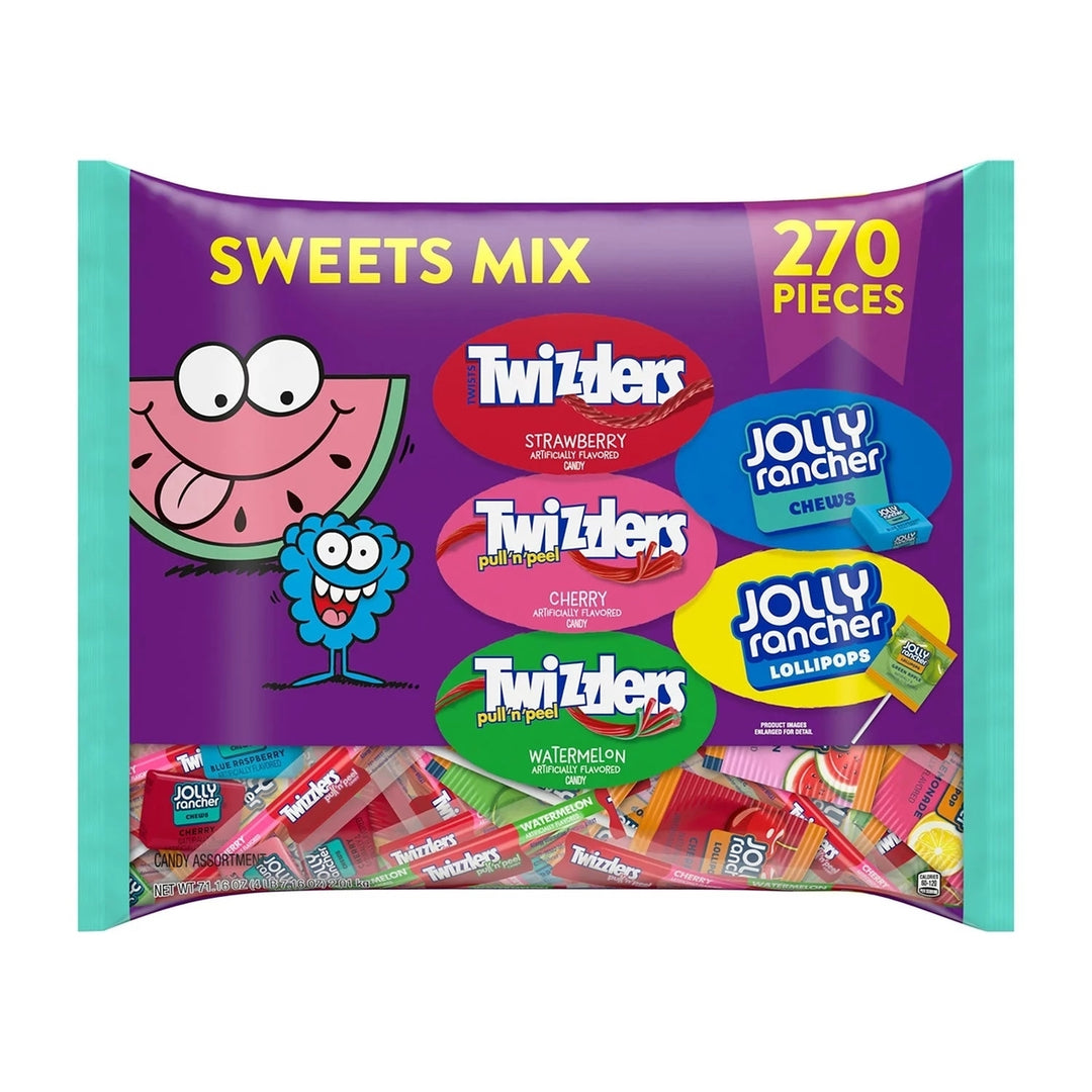 JOLLY RANCHER and TWIZZLERS Sweets Mix Fruit Flavored Candy Fun Size 270 Pieces Image 1