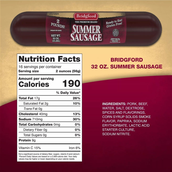 Bridgford Summer Sausage 2 Pounds Image 2