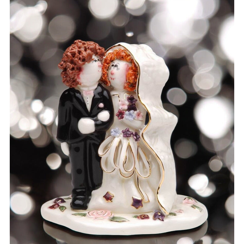 Ceramic Bride and Groom Wedding Cake Topper , Image 1