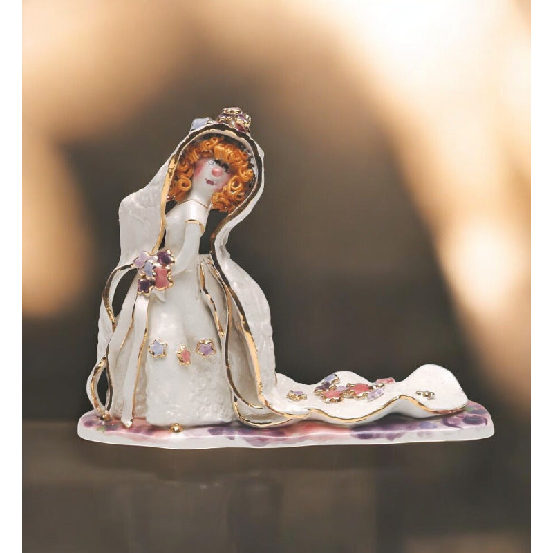 Ceramic Bride with Curly Hair Figurine , Image 1