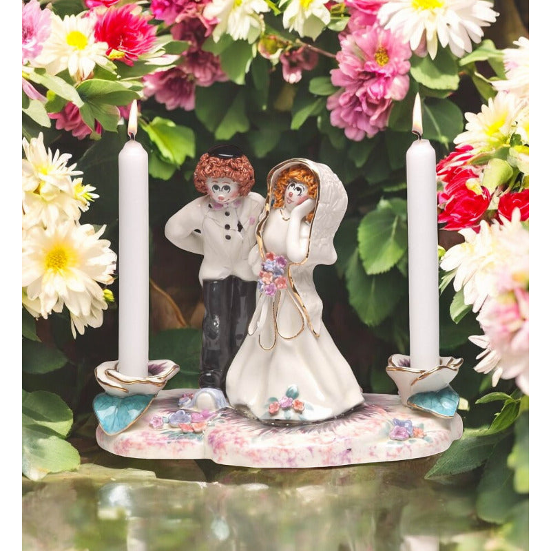 Ceramic Jewish Bride and Groom Wedding Candle Holder , Image 2