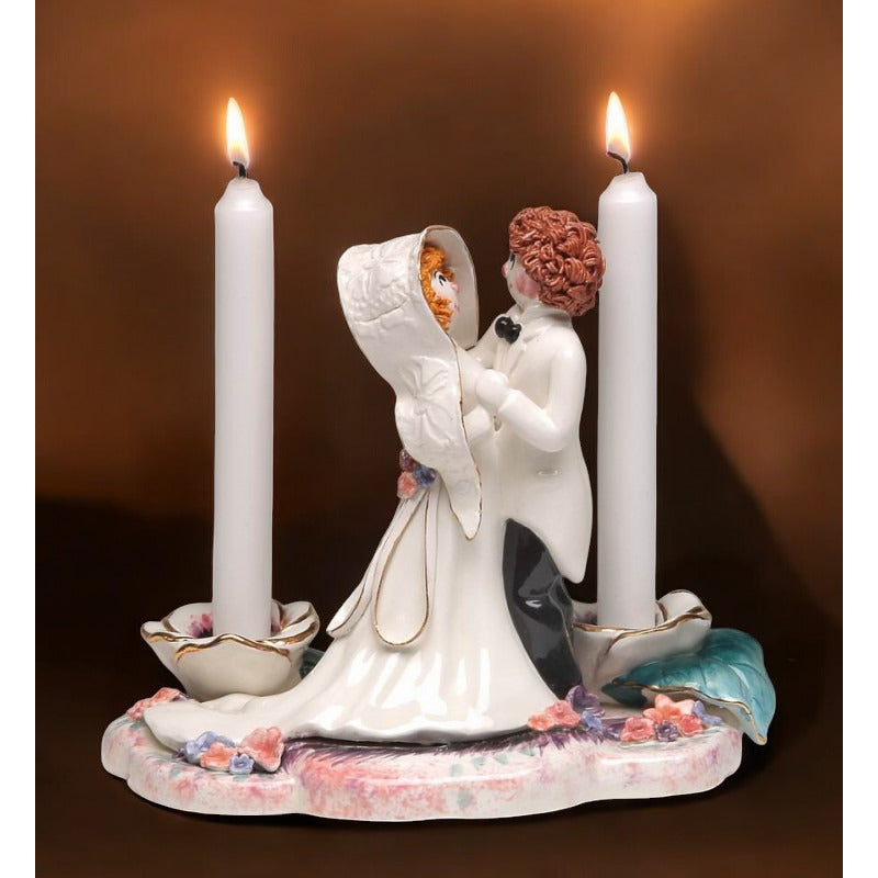 Ceramic Jewish Bride and Groom Wedding Candle Holders  CANDLES NOT INCLUDED Image 2