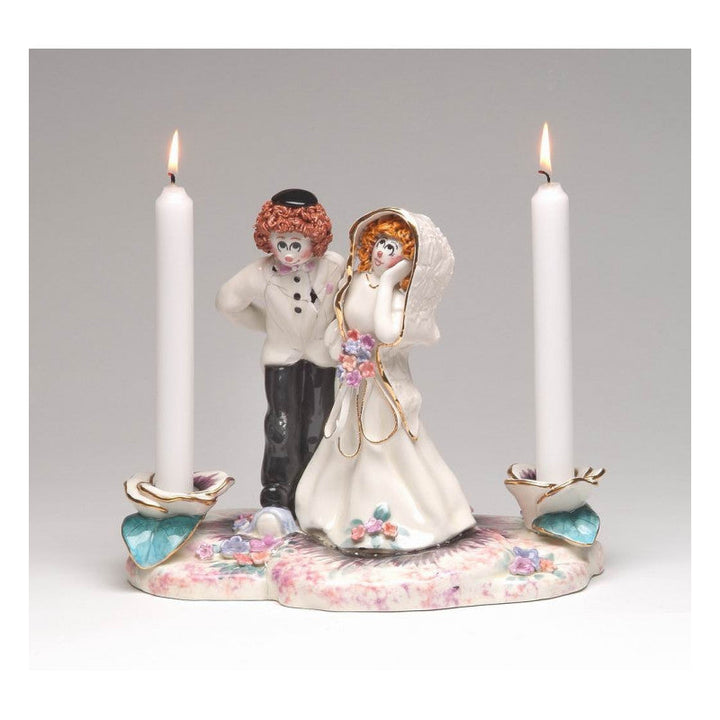 Ceramic Jewish Bride and Groom Wedding Candle Holder , Image 3