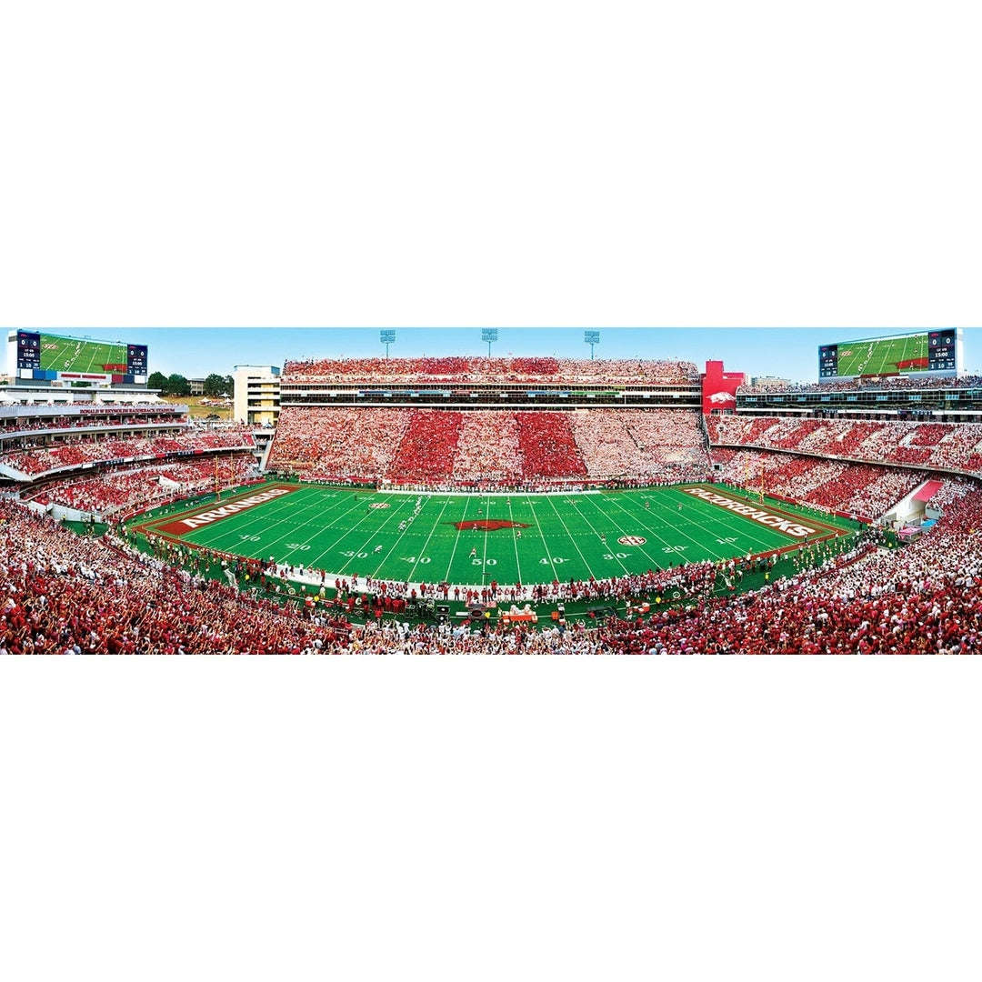 Arkansas Razorbacks 1000 Piece Panoramic Jigsaw Puzzle 13x39 Inch Recycled Material Image 2