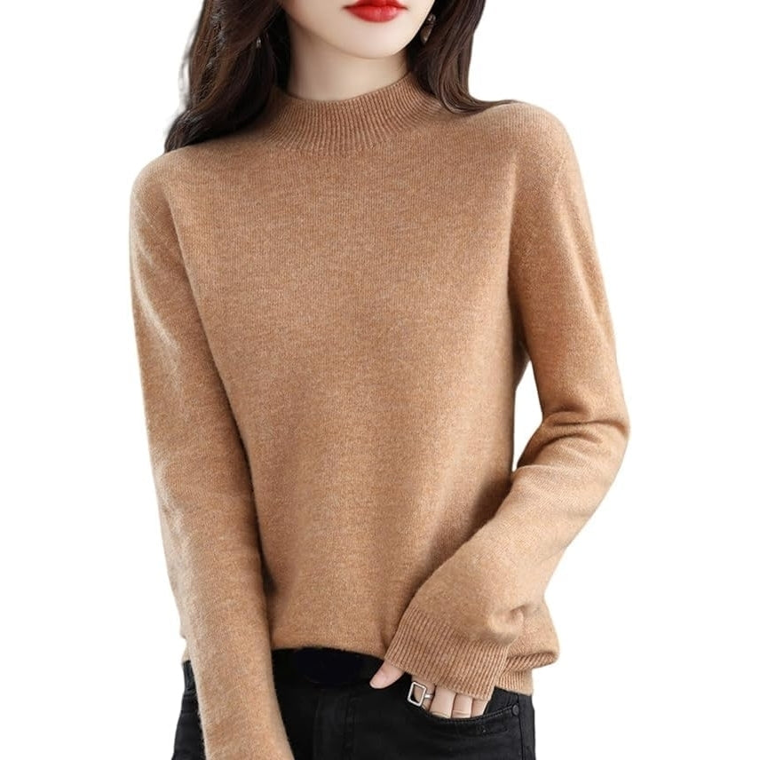 Cashmere Sweaters for Women,Fall Sweaters for Women 2024 Trendy,Long Sleeve Crew Neck Plus Size Dressy Casual Sweaters Image 3