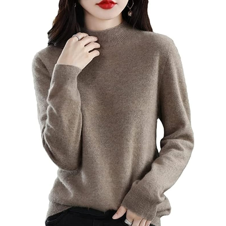 Cashmere Sweaters for Women,Fall Sweaters for Women 2024 Trendy,Long Sleeve Crew Neck Plus Size Dressy Casual Sweaters Image 4