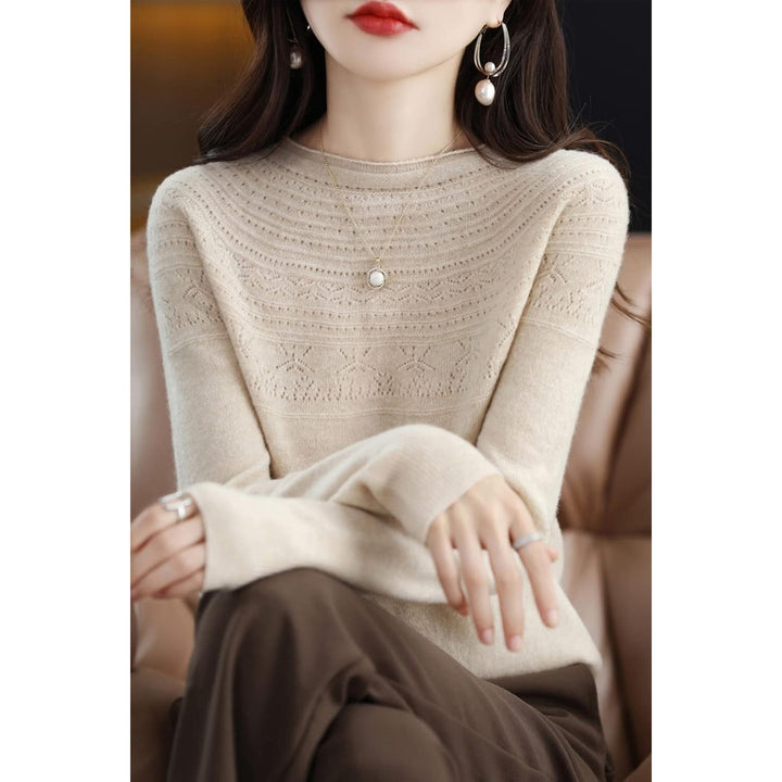 100% Merino Wool Sweaters Womens Fall Winter Warm Soft Knitted Loose Pullover Crew Neck Long Sleeves Image 6