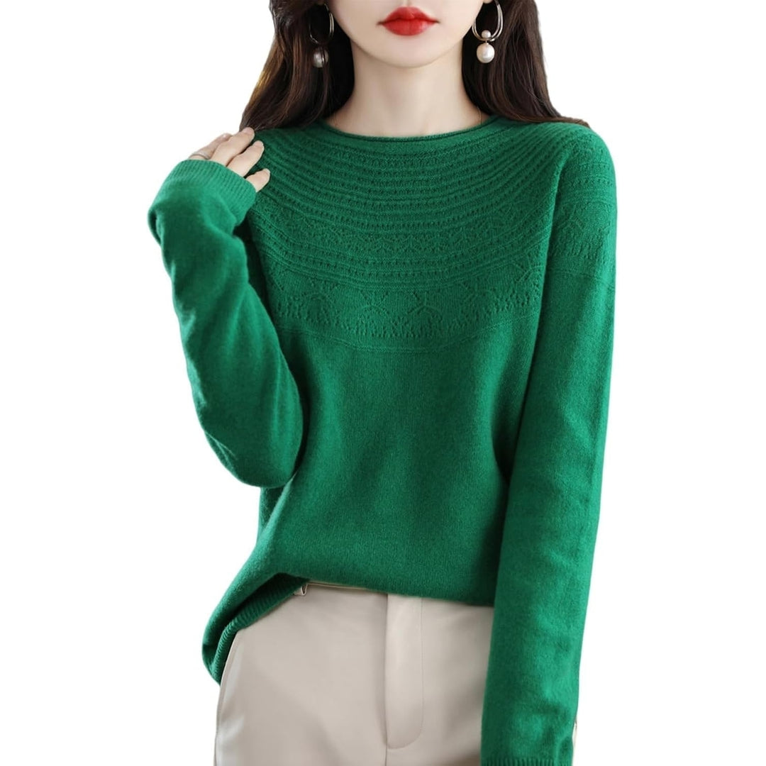 100% Merino Wool Sweaters Womens Fall Winter Warm Soft Knitted Loose Pullover Crew Neck Long Sleeves Image 8