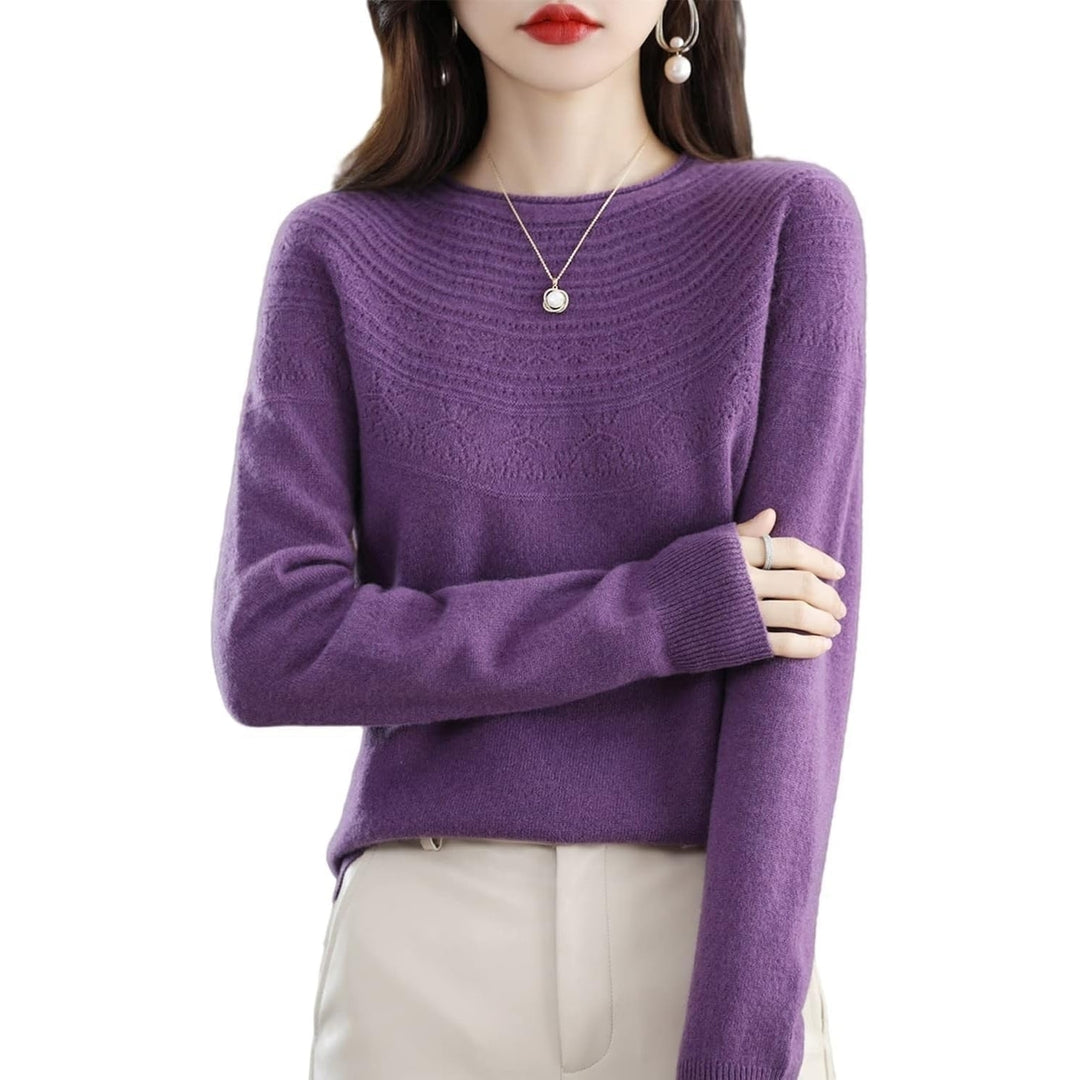 100% Merino Wool Sweaters Womens Fall Winter Warm Soft Knitted Loose Pullover Crew Neck Long Sleeves Image 9