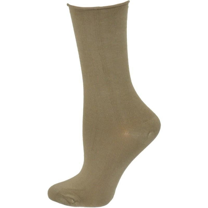 Rayon from Bamboo Roll Top Mid-Calf Crew Socks 3 Pair Pack Image 4