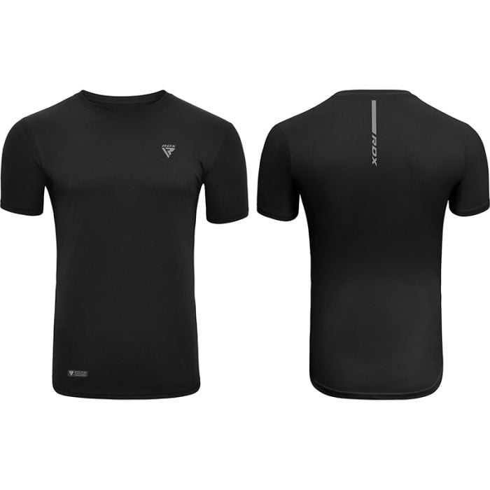 RDX T2 Black Short Sleeves Sweat-Wicking Gym T-Shirt Image 2