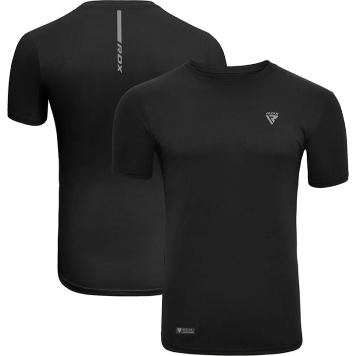 RDX T2 Black Short Sleeves Sweat-Wicking Gym T-Shirt Image 3