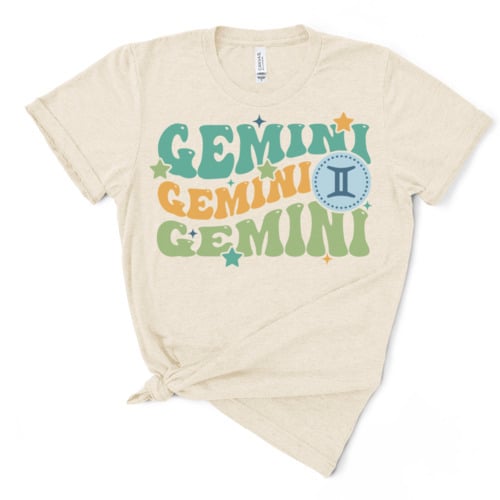 Retro Gemini Graphic Tee Image 2