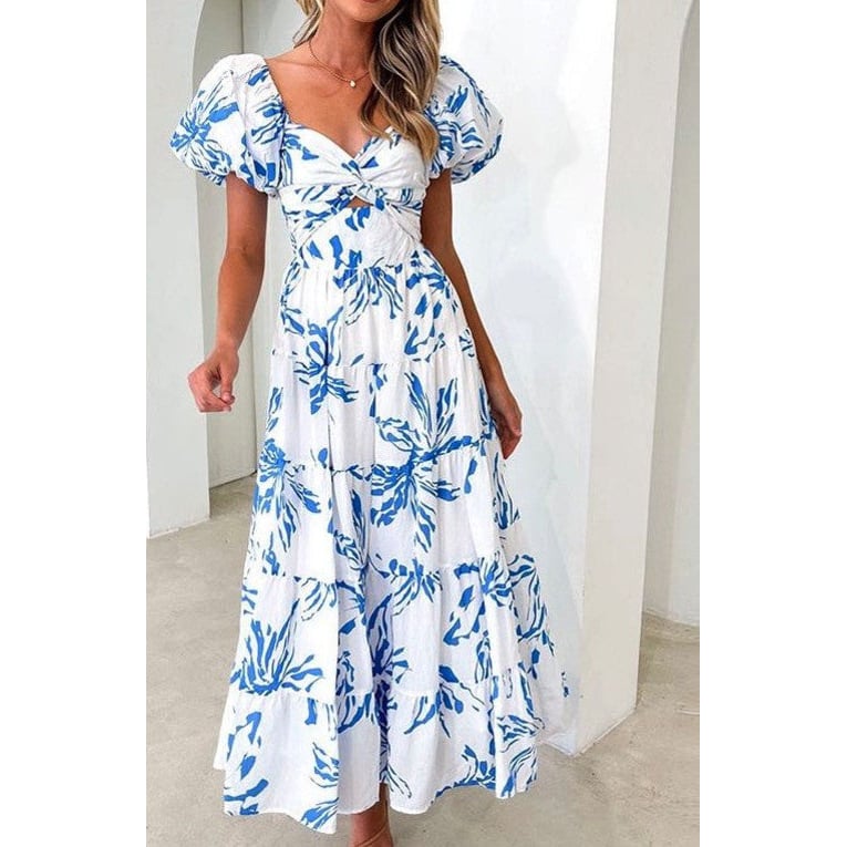 Puff sleeve maxi dress Image 1