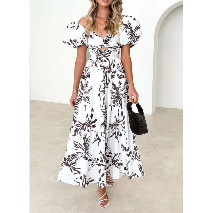 Puff sleeve maxi dress Image 1