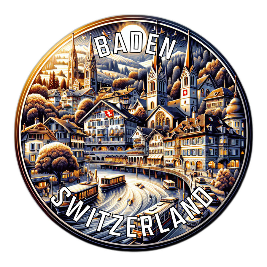 Baden Switzerland Souvenir Die Cut Flat Magnet Image 1