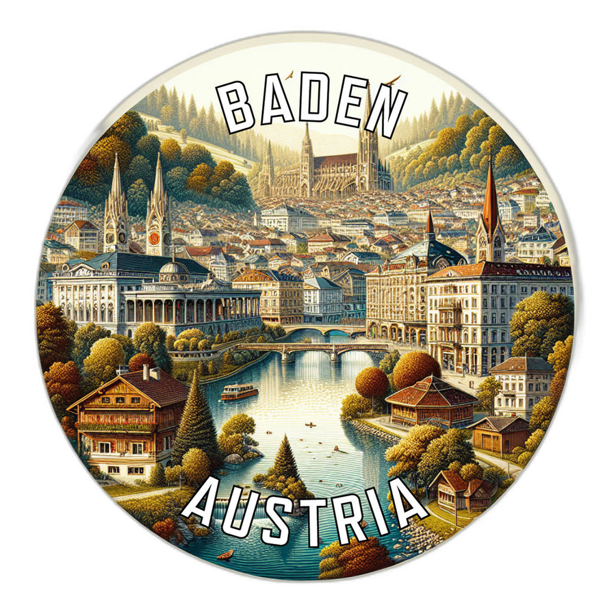 Baden Austria Souvenir Die Cut Flat Magnet Image 1