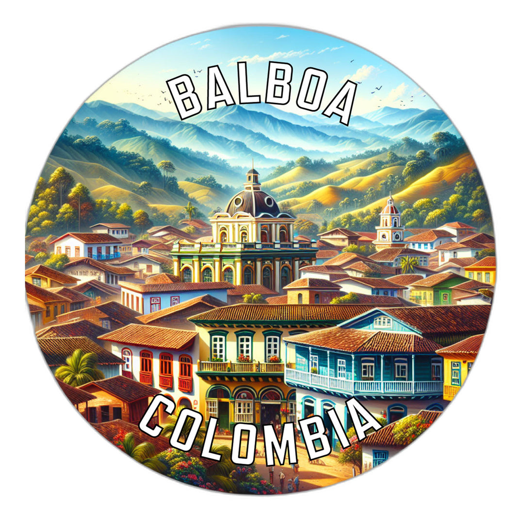 Balboa Colombia Souvenir Die Cut Flat Magnet Image 1