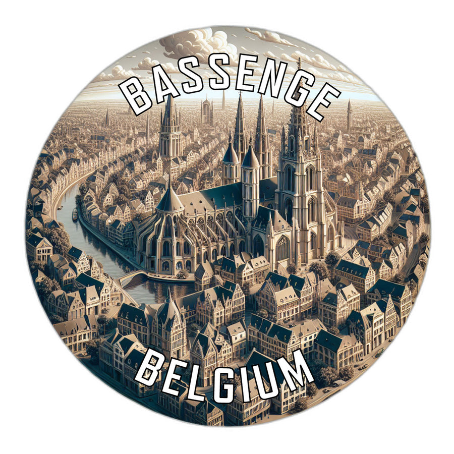 Bassenge Belgium Souvenir Die Cut Flat Magnet Image 1